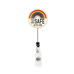 You are safe with ME' Enamel Brooch Pins Pendant