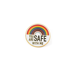 You are safe with ME' Enamel Brooch Pins Pendant