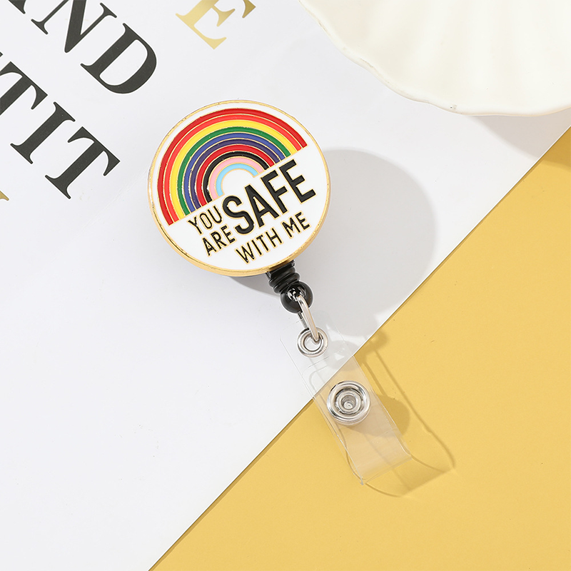 You are safe with ME' Enamel Brooch Pins Pendant