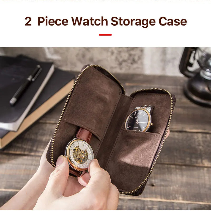 Double Leather Watch Case