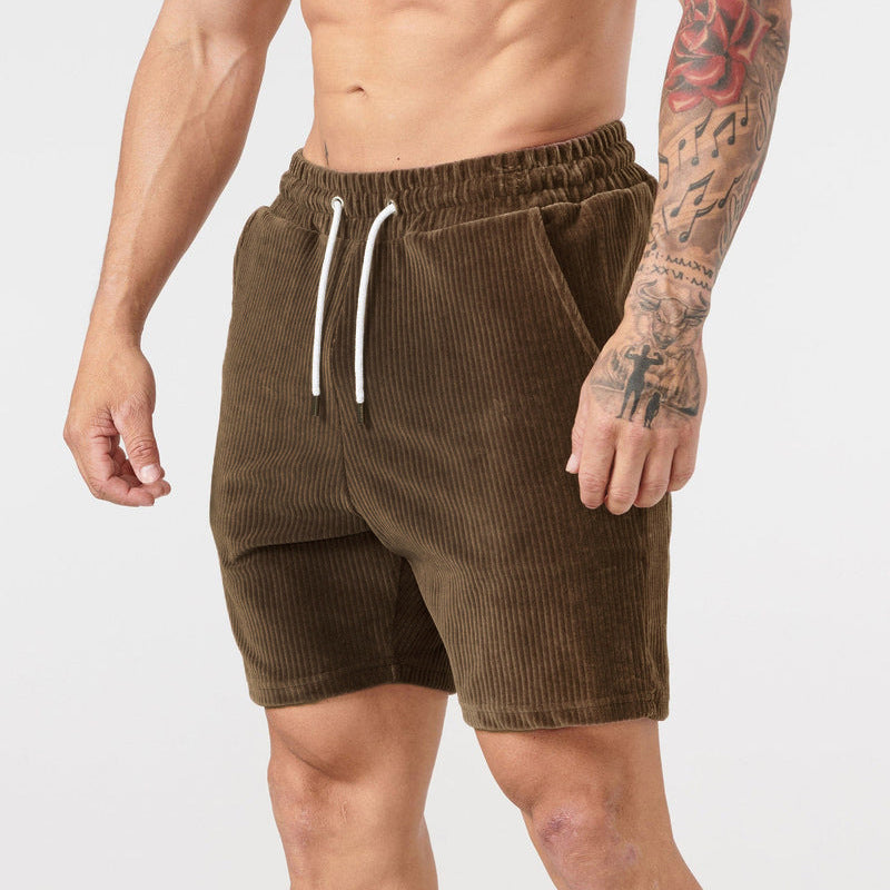 Simple men's shorts made of corduroy